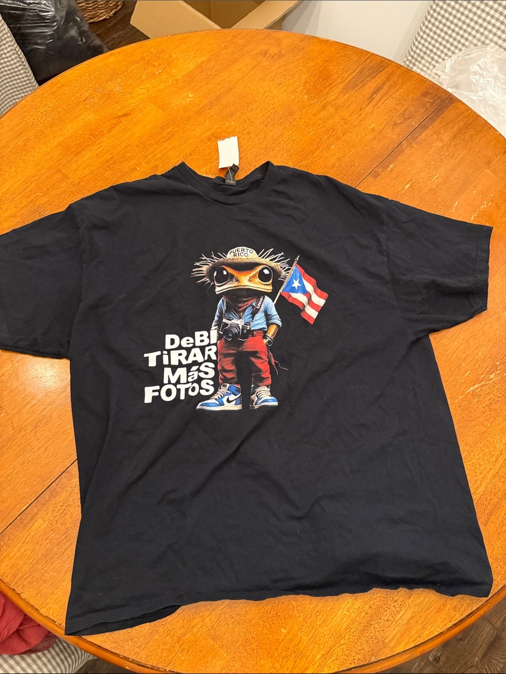 Gildan Black Graphic Tee with Puerto Rican Flag Character xxl Nike bad bunny